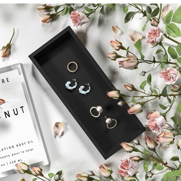 New Bathroom Vanity Tray Bamboo - for Counter Wood Small Decorative Tray, Dresse - Picture 5 of 10